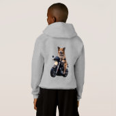 Avontuurlijke hond op een motor - Kinder trui (Achterkant volledig)