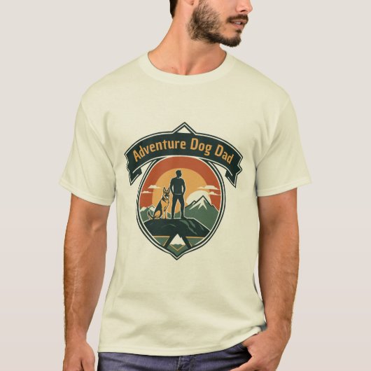 Avontuurlijke Hond Papa T-shirt (Voorkant)
