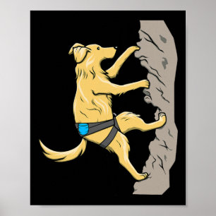 Avontuurlijke Hond Rotsbeklimmen Grafisch Outdoor Poster