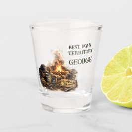 Avontuurlijke hutreis vrijgezellenfeest getuige shot glas