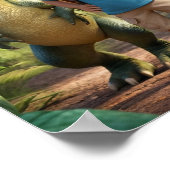 Avontuurlijke Jongen en Vriendelijke Dinosaurus Poster (Hoek)