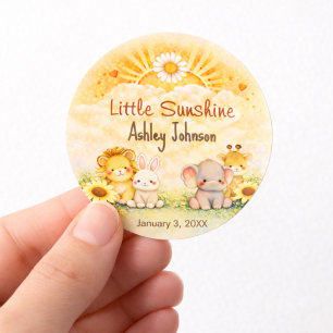 Avontuurlijke Jungle Zonneschijn Stijl Ronde Sticker