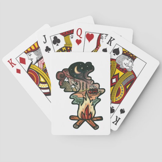 Avontuurlijke kampvuuravond pokerkaarten (Achterkant)
