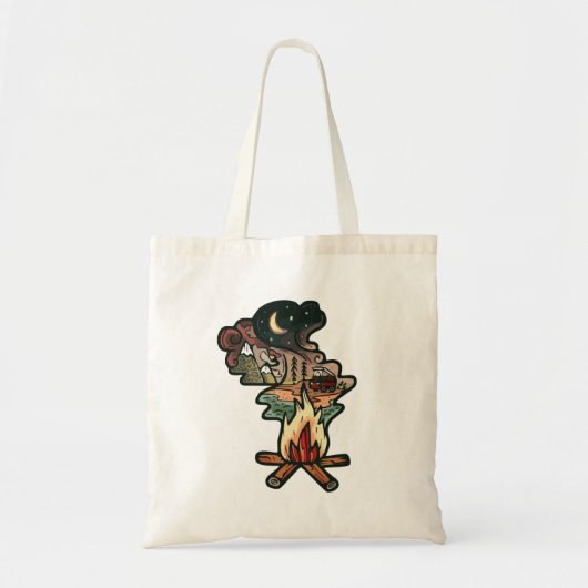 Avontuurlijke kampvuuravond tote bag (Voorkant)