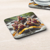 Avontuurlijke kapucijnapen Whitewater Rafting Bier Onderzetter (Linkerzijde)