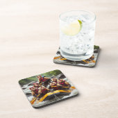 Avontuurlijke kapucijnapen Whitewater Rafting Bier Onderzetter (Rechterzijde)