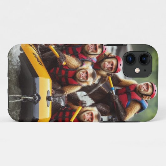 Avontuurlijke kapucijnapen Whitewater Rafting Case-Mate iPhone Case (Achterkant (horizontaal))