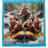 Avontuurlijke kapucijnapen Whitewater Rafting Douchegordijn (Voorkant)