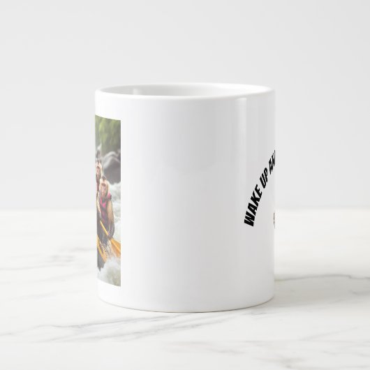 Avontuurlijke kapucijnapen Whitewater Rafting Grote Koffiekop (Voorkant)