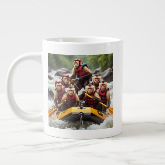 Avontuurlijke kapucijnapen Whitewater Rafting Grote Koffiekop (Links)