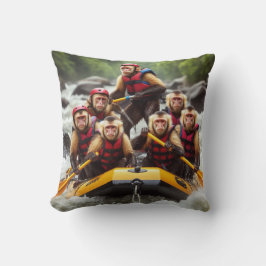 Avontuurlijke kapucijnapen Whitewater Rafting Kussen