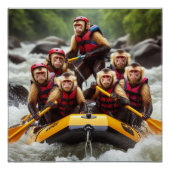Avontuurlijke kapucijnapen Whitewater Rafting Perfect Poster (Voorkant)