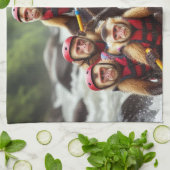 Avontuurlijke kapucijnapen Whitewater Rafting Theedoek (Gevouwen)