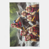 Avontuurlijke kapucijnapen Whitewater Rafting Theedoek (Verticaal)