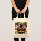 Avontuurlijke kapucijnapen Whitewater Rafting Tote Bag (Voorkant (product))