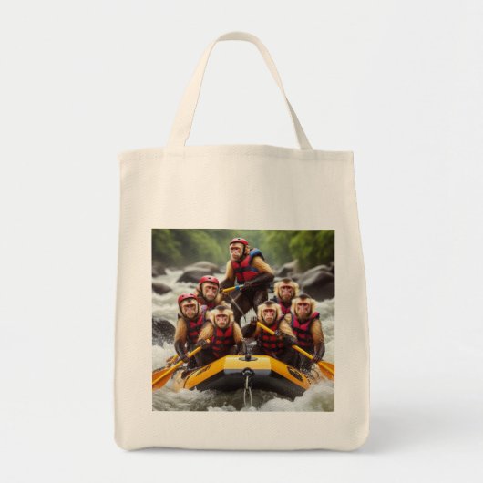 Avontuurlijke kapucijnapen Whitewater Rafting Tote Bag (Voorkant)