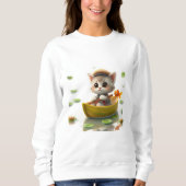 Avontuurlijke Kitten Boat Sweatshirt (Voorkant)