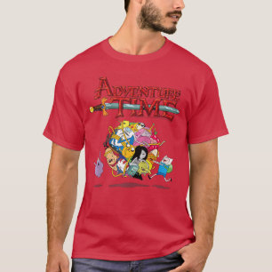 Avontuurlijke Kleurrijke Bal van Karakters Cartoon T-shirt