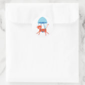 avontuurlijke Koe Ronde Sticker (Tas)