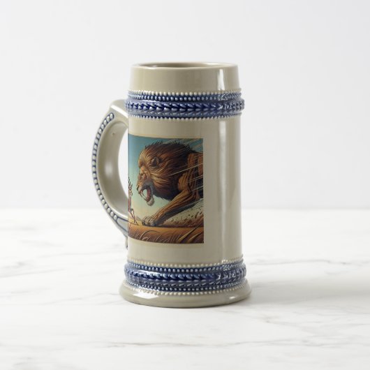 Avontuurlijke Leeuwin Accent bierliefhebbers Bierpul (Voorkant links)