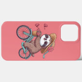 Avontuurlijke luiaard op de fiets, Schattigee luia Case-Mate iPhone Case (Achterkant (horizontaal))
