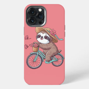 Avontuurlijke luiaard op de fiets, Schattigee luia iPhone 13 Pro Max Hoesje