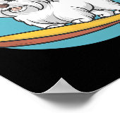 Avontuurlijke Maltezer Hond Surft Grappige Surfers Poster (Hoek)