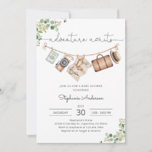 Avontuurlijke Reis Baby Shower Feest Kaart