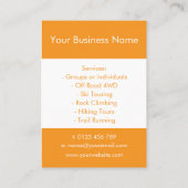 Avontuurlijke reisgids visitekaartje (Achterkant)