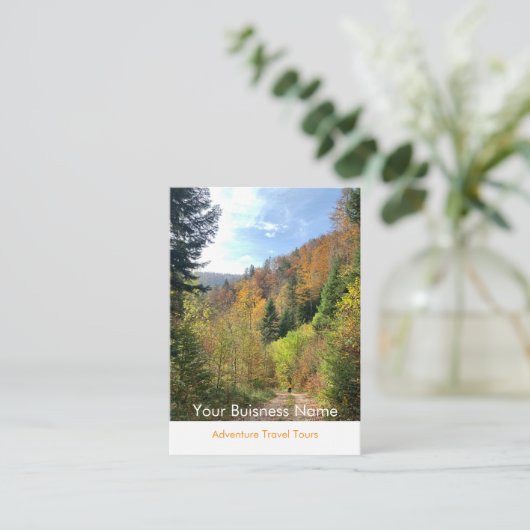Avontuurlijke reisgids visitekaartje (Staand voorkant)