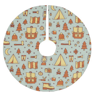 Avontuurlijke reispictogrammen, naadloos patroon. kerstboom rok