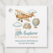 Avontuurlijke reizen Little Explorer Verjaardag Bedankjes Labels (Voorkant)