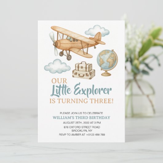 Avontuurlijke reizen Little Explorer Verjaardag Kaart (Staand voorkant)