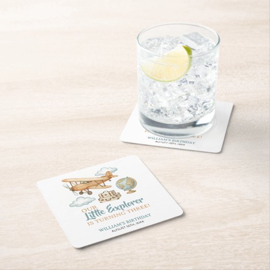Avontuurlijke reizen Little Explorer Verjaardag Kartonnen Onderzetters (Insitu)