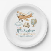 Avontuurlijke reizen Little Explorer Verjaardag Papieren Bordje (Voorkant)