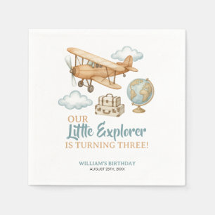 Avontuurlijke reizen Little Explorer Verjaardag Servet