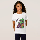 Avontuurlijke schildpad op scooter t-shirt (Voorkant volledig)