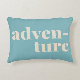  avontuurlijke typografie in Blue Travel Lovers Accent Kussen