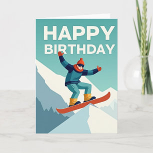 Avontuurlijke Verjaardags Snowboardkaart Kaart