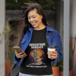 Avontuurlijke vrienden hond wandelen & bergzonsond t-shirt