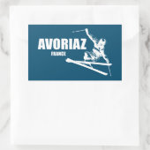 Avoriaz France Skier Rechthoekige Sticker (Tas)