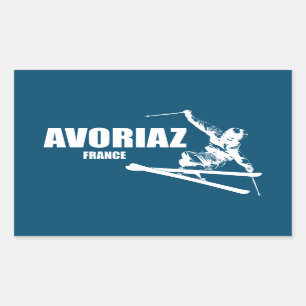 Avoriaz France Skier Rechthoekige Sticker