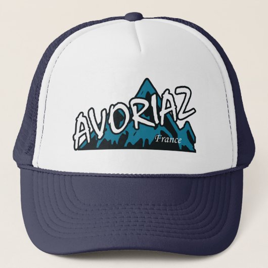Avoriaz Frankrijk Bergen Trucker Pet (Voorkant)