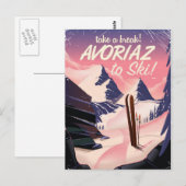 Avoriaz Frankrijk ski reisposter Briefkaart (Voorkant / Achterkant)