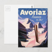 Avoriaz, Franse skiposter Briefkaart (Voorkant / Achterkant)