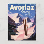 Avoriaz, Franse skiposter Briefkaart (Voorkant)