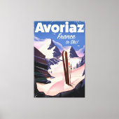 Avoriaz, Franse skiposter Canvas Afdruk (Voorkant)