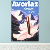 Avoriaz, Franse skiposter Canvas Afdruk (Insitu (Houten vloer))