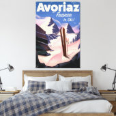 Avoriaz, Franse skiposter Canvas Afdruk (Insitu (Slaapkamer))
