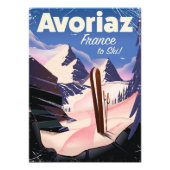 Avoriaz, Franse skiposter Foto Afdruk (Voorkant)